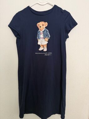 Polo by Ralph Lauren Navy Tee with Gold Logo Girls xl sz 16